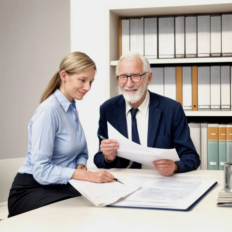 Senior client meeting with attorney